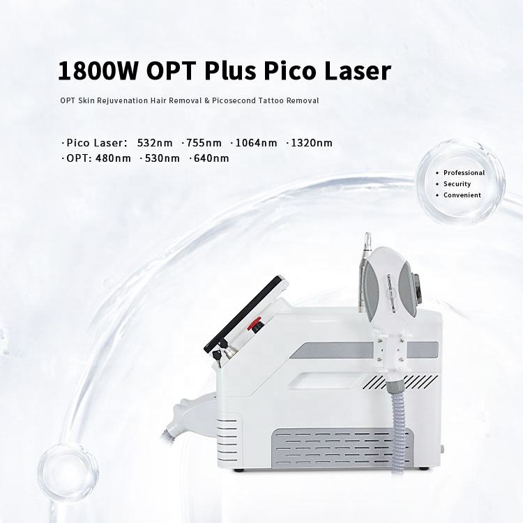 2 in1 Laser Hair Removal Opt Technology Skin Lifting Beauty Machine ND Yag Tattoo Removal Pigment Removal Skin Tightening Pore Remover Acne Treatment 