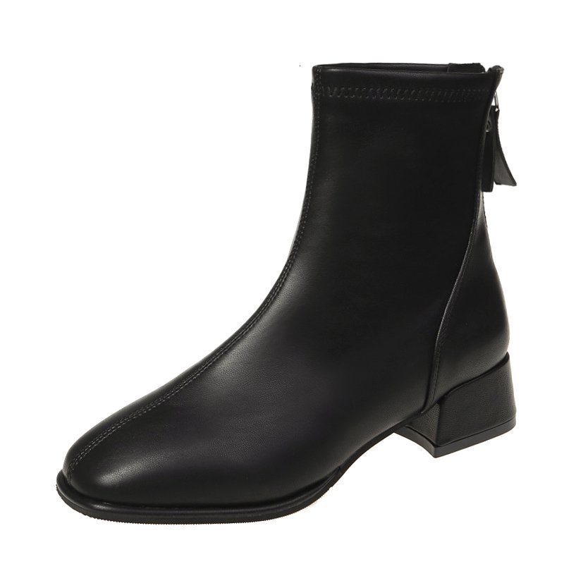 Boots Elastic Socks Fashion Ankle Women High Heel Thicks Square Toe Short Retro Ladies Shoes 230915