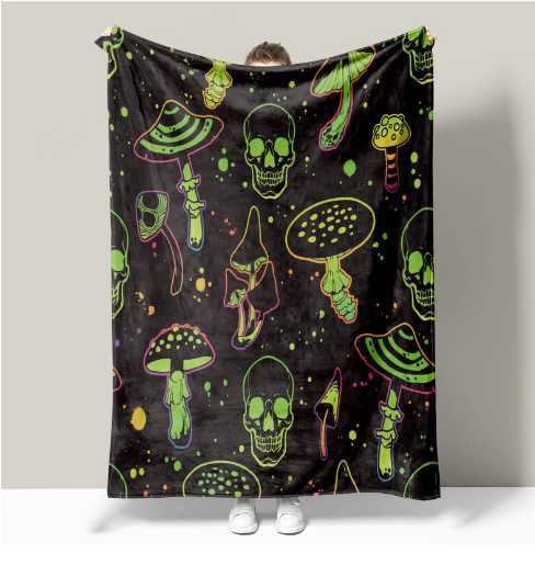 3D printed flannel blanket thickened double blanket air conditioning blanket Baby blanket bed blanket Skeleton Q230915