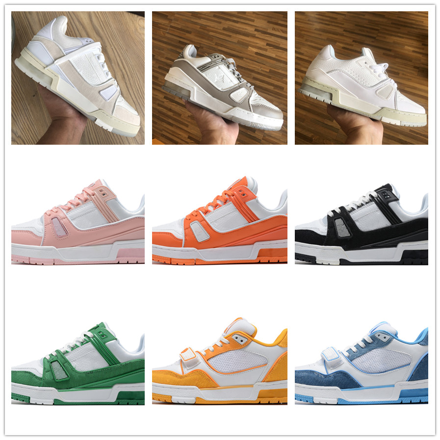 designer Mens Womens Sneaker Casual Shoes Denim Canvas Leather Abloh White Green Red Blue Letter Overlays Platform Low Sneakers