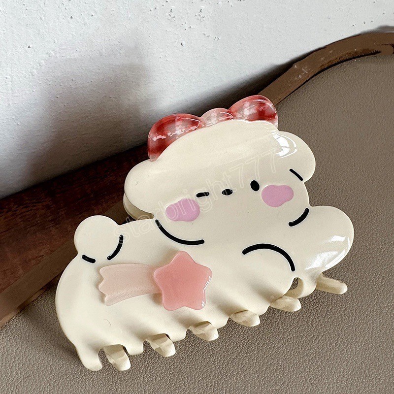 Cute Bowknot Dog Animal Acetate Hair Claw for Women Girls Crab Hair Clip Personality Barrettes Hair Accessories