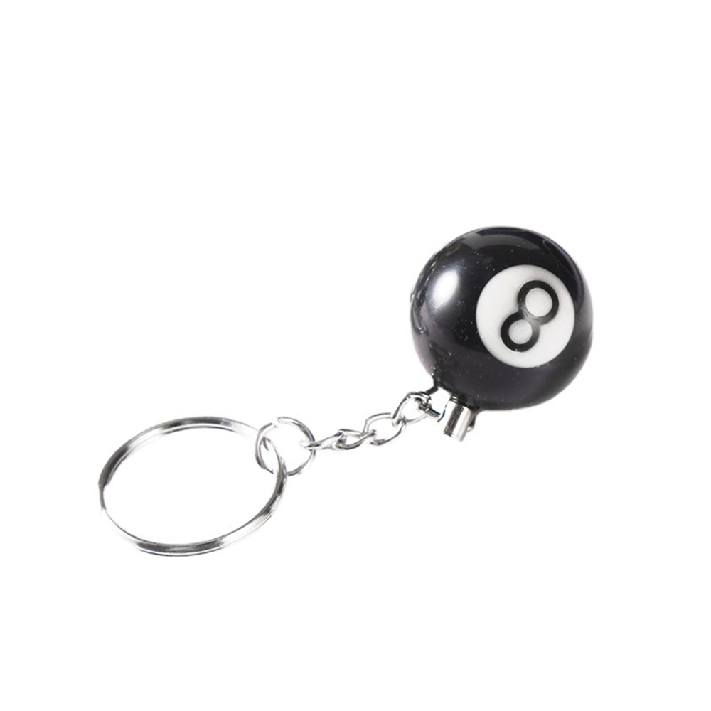 Keychains Lanyards 25mm Black No 8 Billiard Keychain Mini Ball Pendant Key Ring Resin Keyring Bar Table Decoration Jewelry Game Souvenir Gift 230915