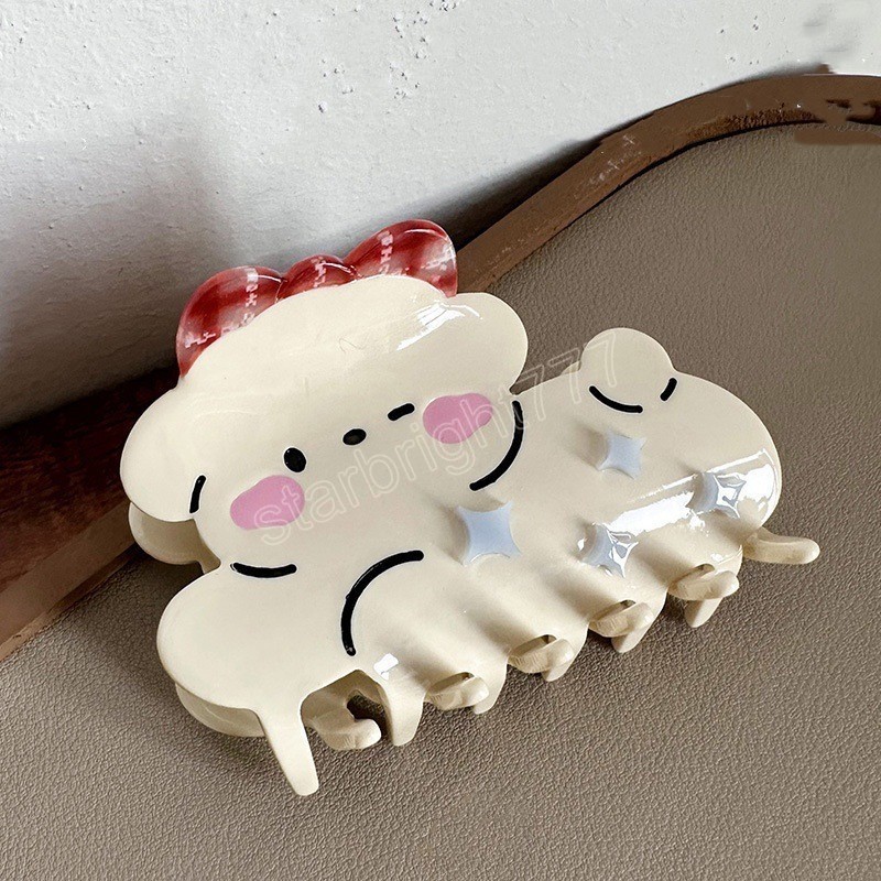 Cute Bowknot Dog Animal Acetate Hair Claw for Women Girls Crab Hair Clip Personality Barrettes Hair Accessories