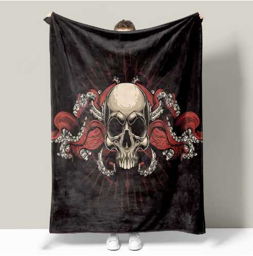 3D printed flannel blanket thickened double blanket air conditioning blanket Baby blanket bed blanket Skeleton Q230915