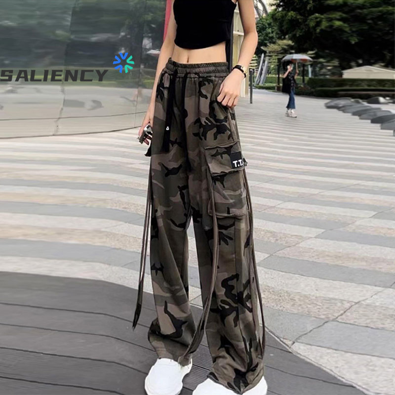 Women's Pants s Camouflage Cargo Female Spring and Autumn American Retro Hip Hop Pant High Street Casual Wideleg Trousers Harajuku 230914
