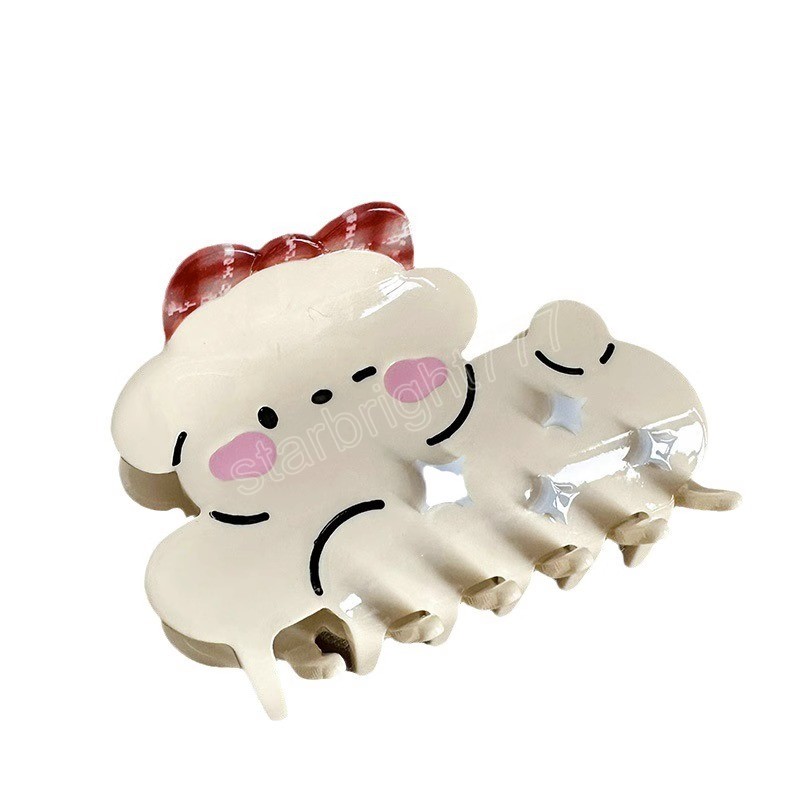 Cute Bowknot Dog Animal Acetate Hair Claw for Women Girls Crab Hair Clip Personality Barrettes Hair Accessories