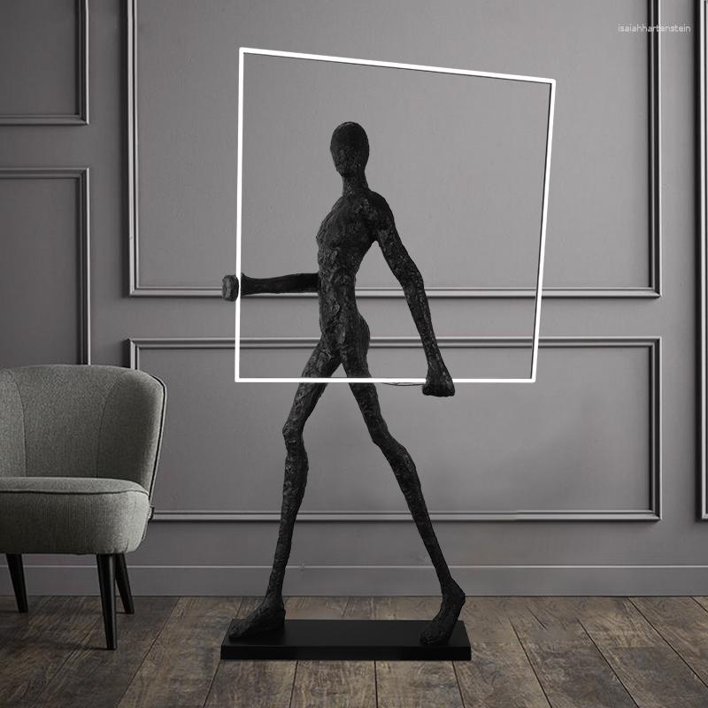 Lamps Floor El Lobby Model Room Exhibition Hall Large Ornament Decoration Human Body Vertical Art Resin Sculpture Ball Lamp