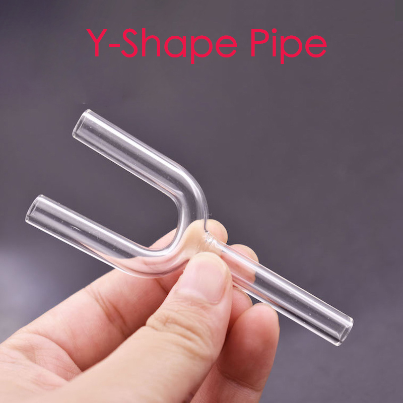 Wholesale Y - Shaped Smoking Accessories Glass Pipe Mini Herb Dispenser Snorter Snuff Sniffer Pipes