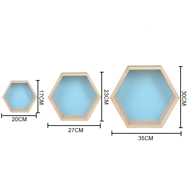 Boxes Storage# Childrens Room Decorations Wooden Hexagon Shelf Nordic House Shaped Wall Mounted Shelves Wall Racks Kids Bedroom Home Decor 230915
