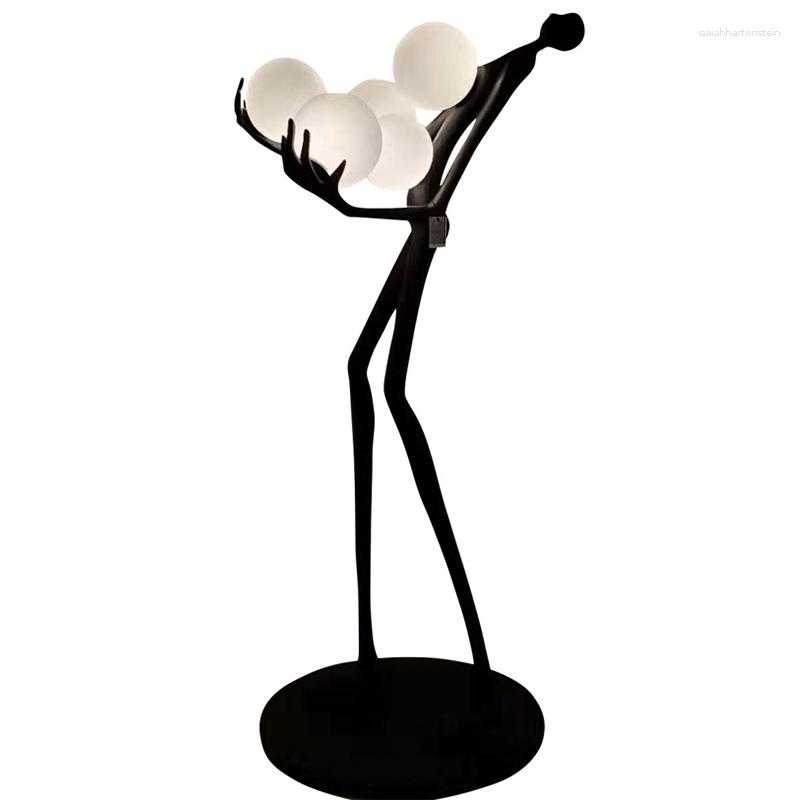 Lamps Floor El Lobby Model Room Exhibition Hall Large Ornament Decoration Human Body Vertical Art Resin Sculpture Ball Lamp