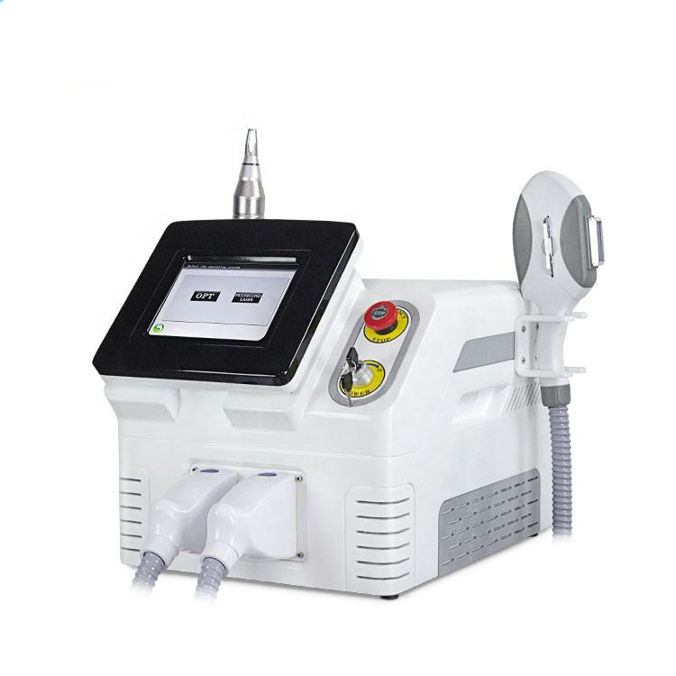 2 in1 Laser Hair Removal Opt Technology Skin Lifting Beauty Machine ND Yag Tattoo Removal Pigment Removal Skin Tightening Pore Remover Acne Treatment 