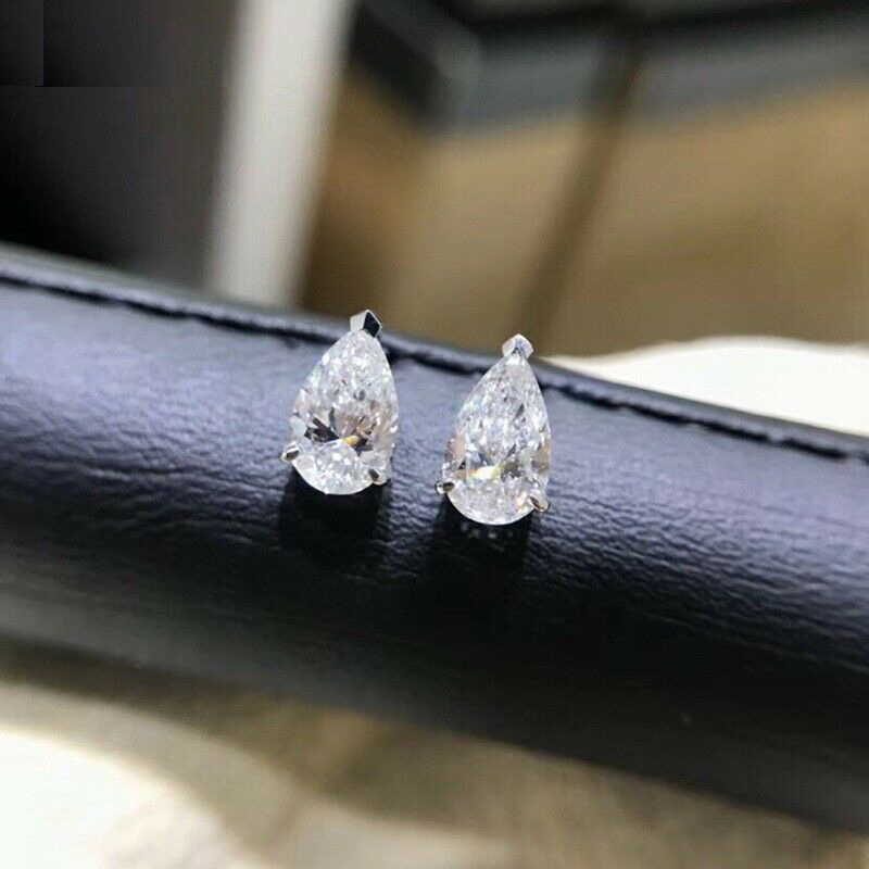 Sterg Sier Water Stud Earrings: Sparkg 5A Zircon CZ Dia Drop Earrings for Women