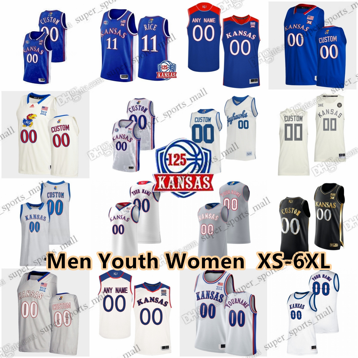 Kansas Jayhawks Basketball Jerseys Bronny 1 Hunter Dickinson 23 Ernest Udeh Jr. 21 Zach Clemence 13 Wilt Chamberlain 35 Zuby Ejiofor 3 Dajuan Harris Jr. Adams Jr. Wiggins
