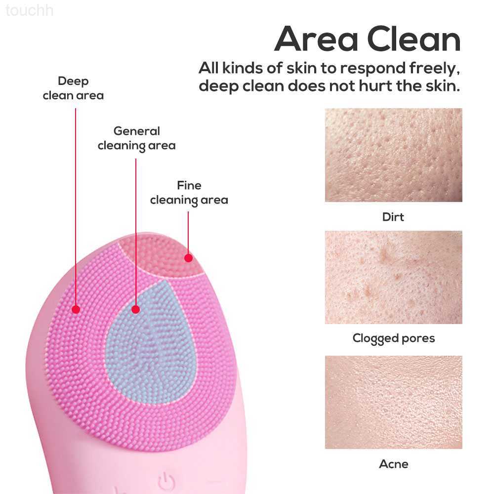 Electric Face Scrubbers Mini Electric Face Cleanser Silicone Face Cleansing Brush Electric Facial Cleanser Skin Deep Washing Massage Brush Skin Care L - view 5