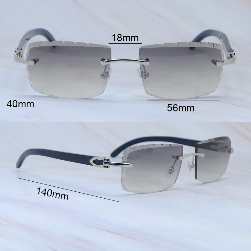 Diamond Cut Sunglasses Genuine Black Buffalo Horn Sun Glasses Luxury glasses Designer Rimless Trending Product New In Desginer Driving Shades Eyewear 