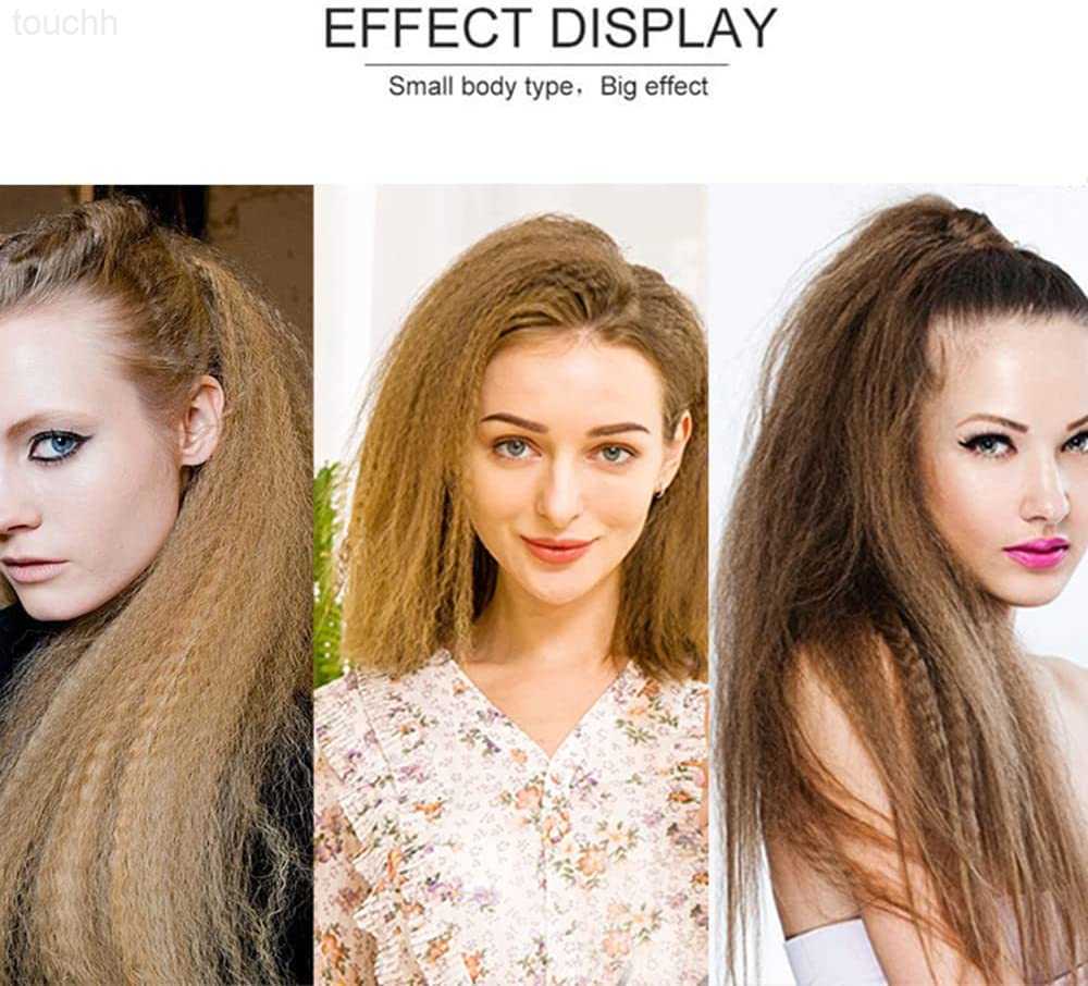 Hair Curlers Straighteners Ceramic Hair Corrugated Iron Fluffy Hairstyle Wide Plates Fast Hair Crimper Flat Iron Curling Wave Volumizing Hair Styler T - view 7