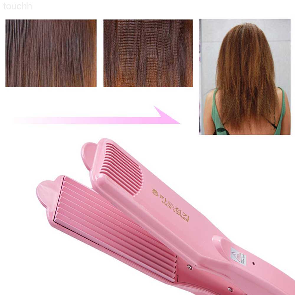 Hair Curlers Straighteners Ceramic Hair Corrugated Iron Fluffy Hairstyle Wide Plates Fast Hair Crimper Flat Iron Curling Wave Volumizing Hair Styler T - view 5