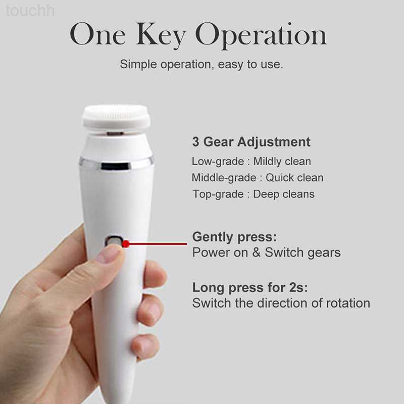 Electric Face Scrubbers Electric Facial Cleansing Brush with 4 Heads Waterproof Wireless Face Washing Brush For Massage Exfoliate Spot Cleaner Skin Ca