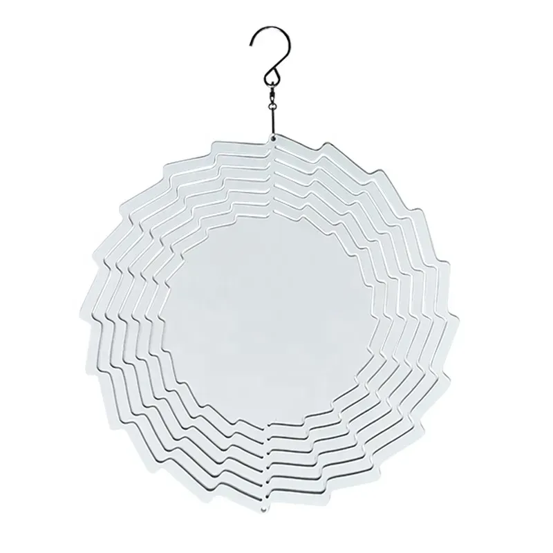 8 Inch Wholesale Sublimation Blank Wind Spinner White Aluminium Metal Hanging Spinners Blanks For DIY DOUBLE Sides Printable Garden Decoration Crafts 