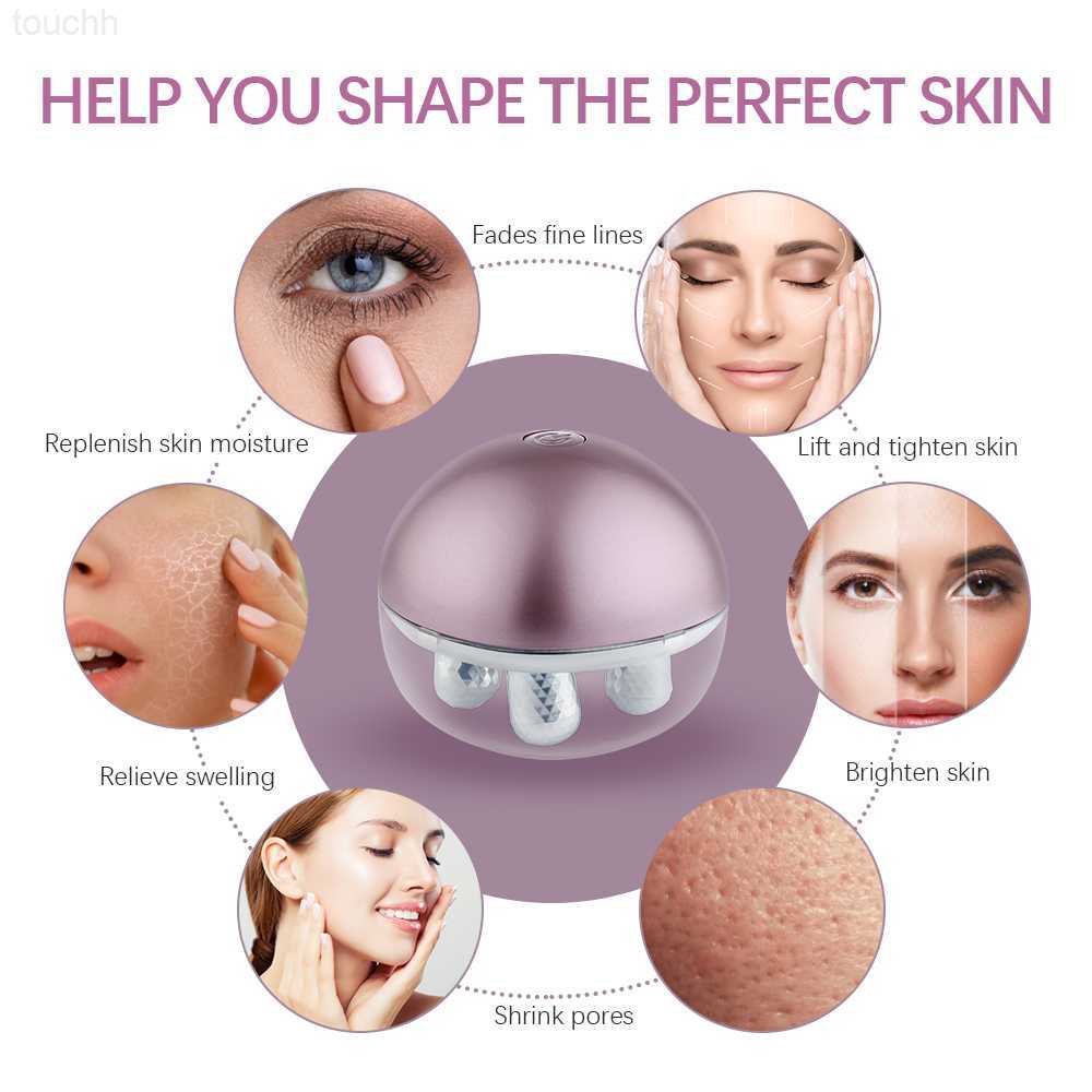 Electric Face Scrubbers EMS Rechargeable Roller Face Lift Massager Micro Current Tighten Face Wrinkle Removal Home Use Multi-Functional Beauty Devices