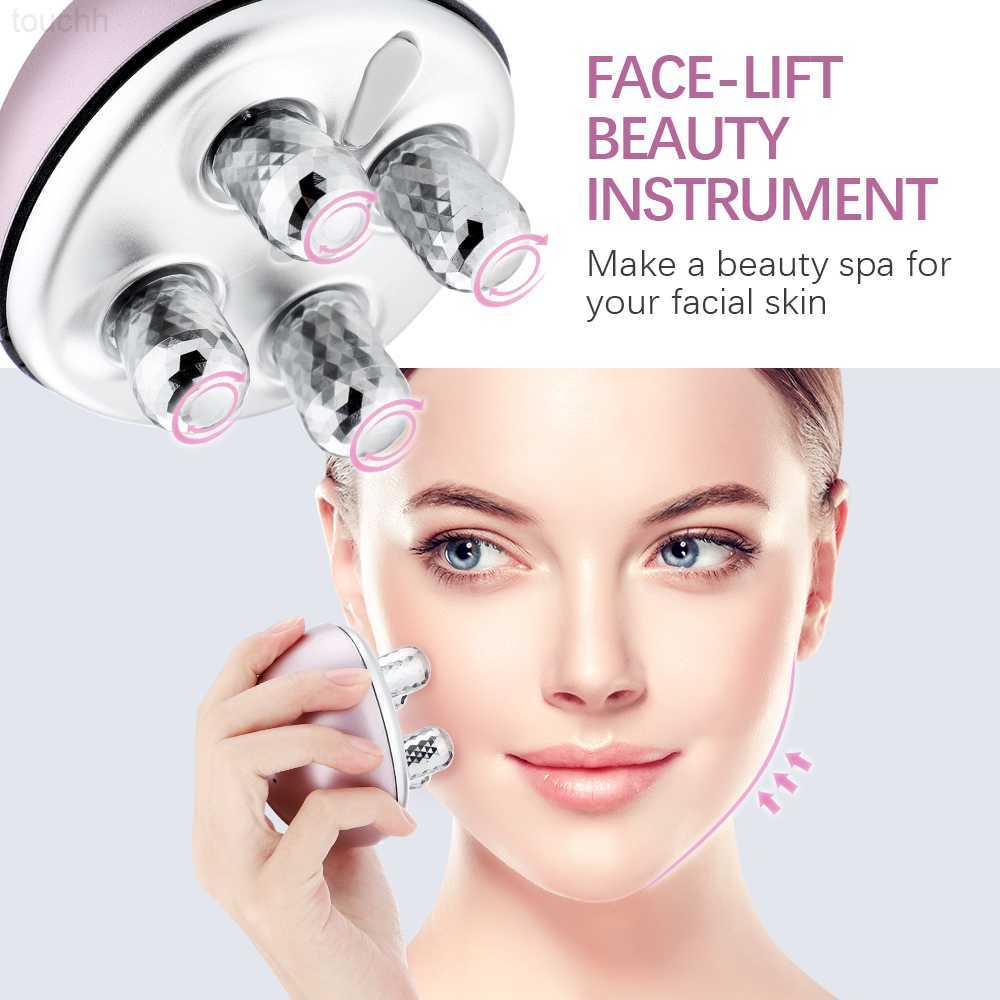 Electric Face Scrubbers EMS Rechargeable Roller Face Lift Massager Micro Current Tighten Face Wrinkle Removal Home Use Multi-Functional Beauty Devices