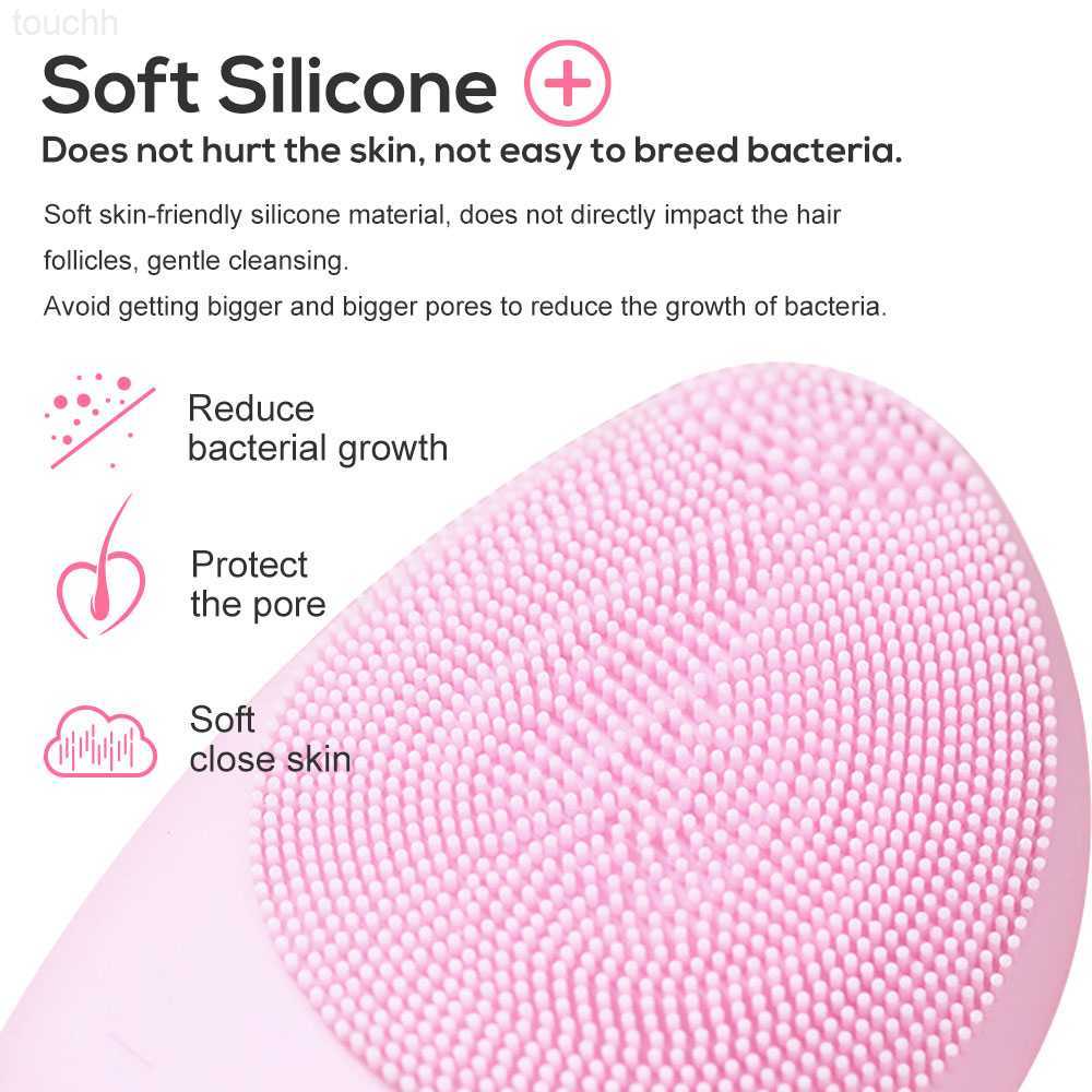 Electric Face Scrubbers Mini Electric Face Cleanser Silicone Face Cleansing Brush Electric Facial Cleanser Skin Deep Washing Massage Brush Skin Care L - view 4