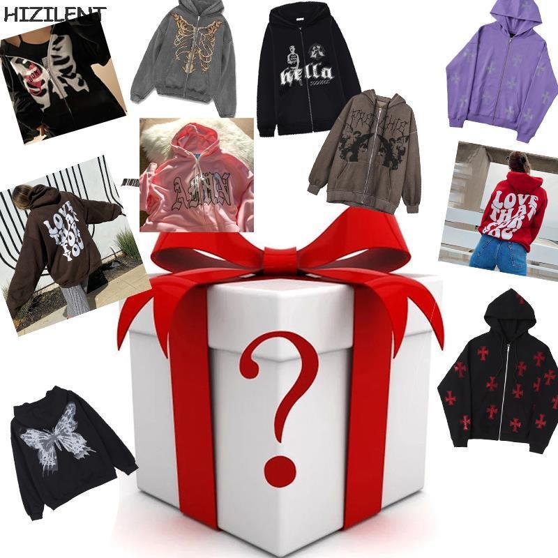 Men's Hoodies Sweatshirts Mystery Box Top Men Surprise Lucky Bag winter OverSized Hoodie anime zip long sleeves y2k clothes Sweatshirts grunge Go - view 3