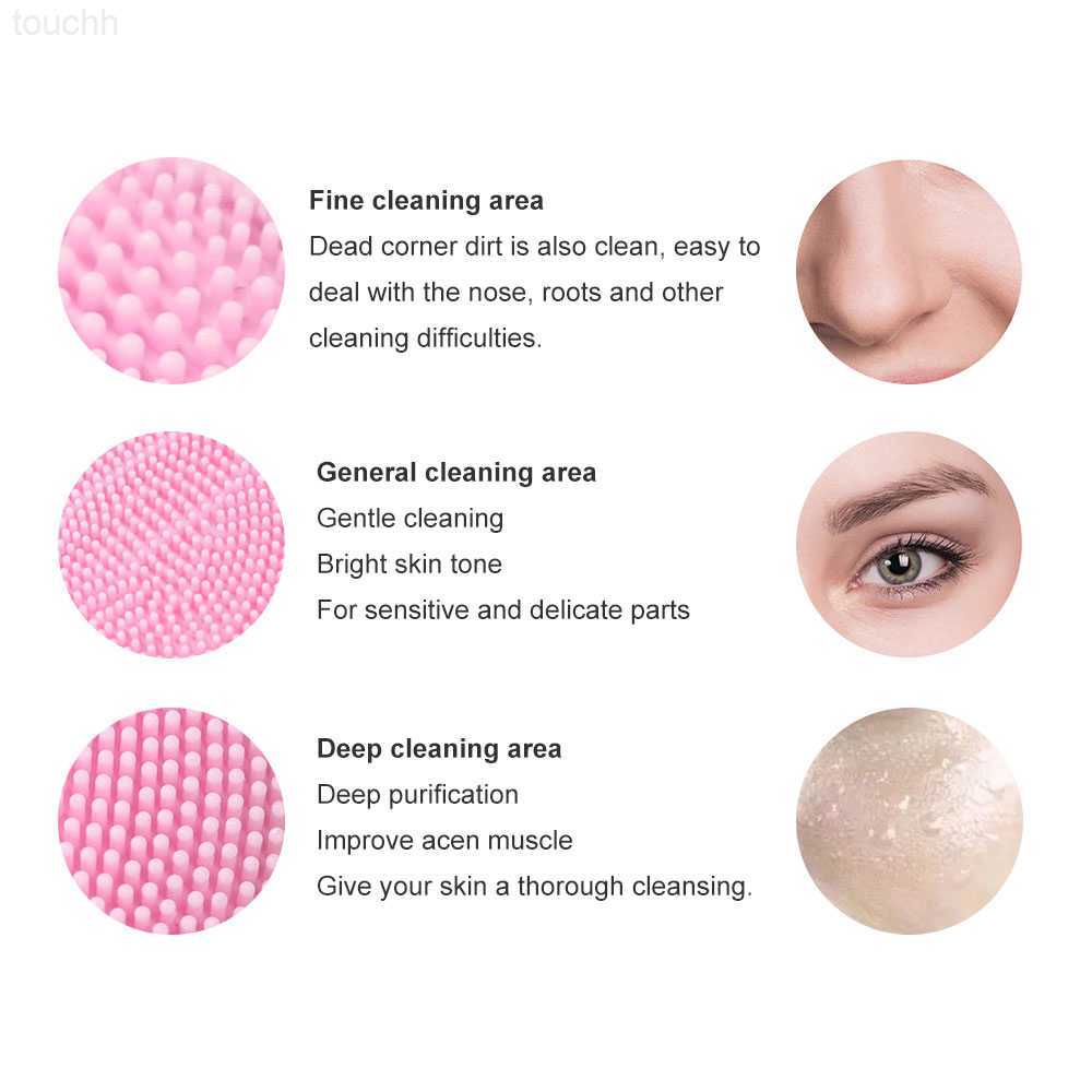 Electric Face Scrubbers Mini Electric Face Cleanser Silicone Face Cleansing Brush Electric Facial Cleanser Skin Deep Washing Massage Brush Skin Care L - view 6