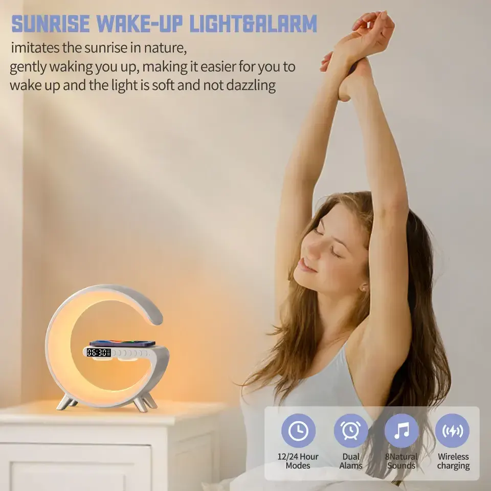 CASEiST Multifunctional 15W Wireless Fast Charger Station N69 Bluetooth Speaker Qi Phone Earphone White Noise RGB Night Light Smart Lamp LED Alarm Clo
