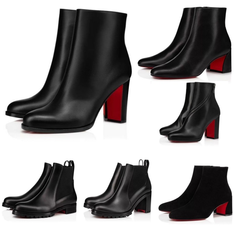 shoe s popular trendy women short booties dress ankle boot heels luxury soles heel party jvfn christian louboutian louboutinr loubitons red bottomshoes S8D6