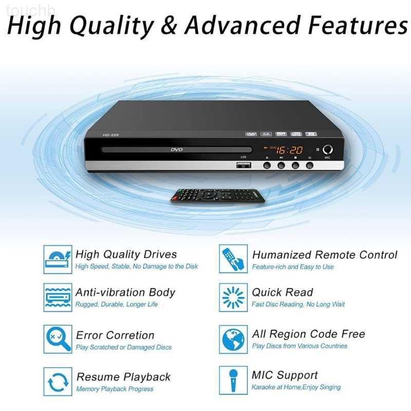 DVD VCD Player High-defination 1080P Home DVD Player Box All Region Free Built-in MIC-port L230916
