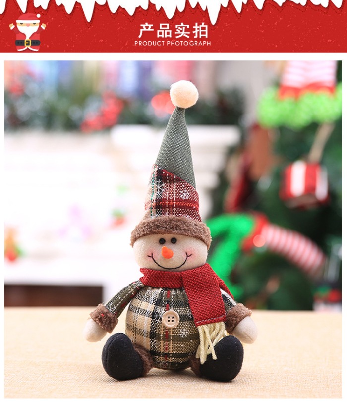 Christmas Decorations Cartoon Dolls Figure Snowflake Snowman Snata Reindeer Doll Ornaments for Festive Party Xmas Gifts