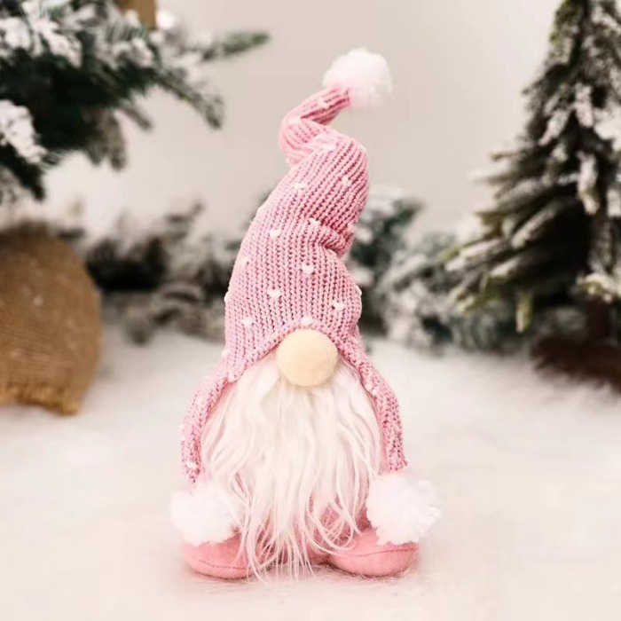 Knitted Hat Sitting Figure White Beard Doll Dolls Christmas Decorations Ornaments Xmas Gifts