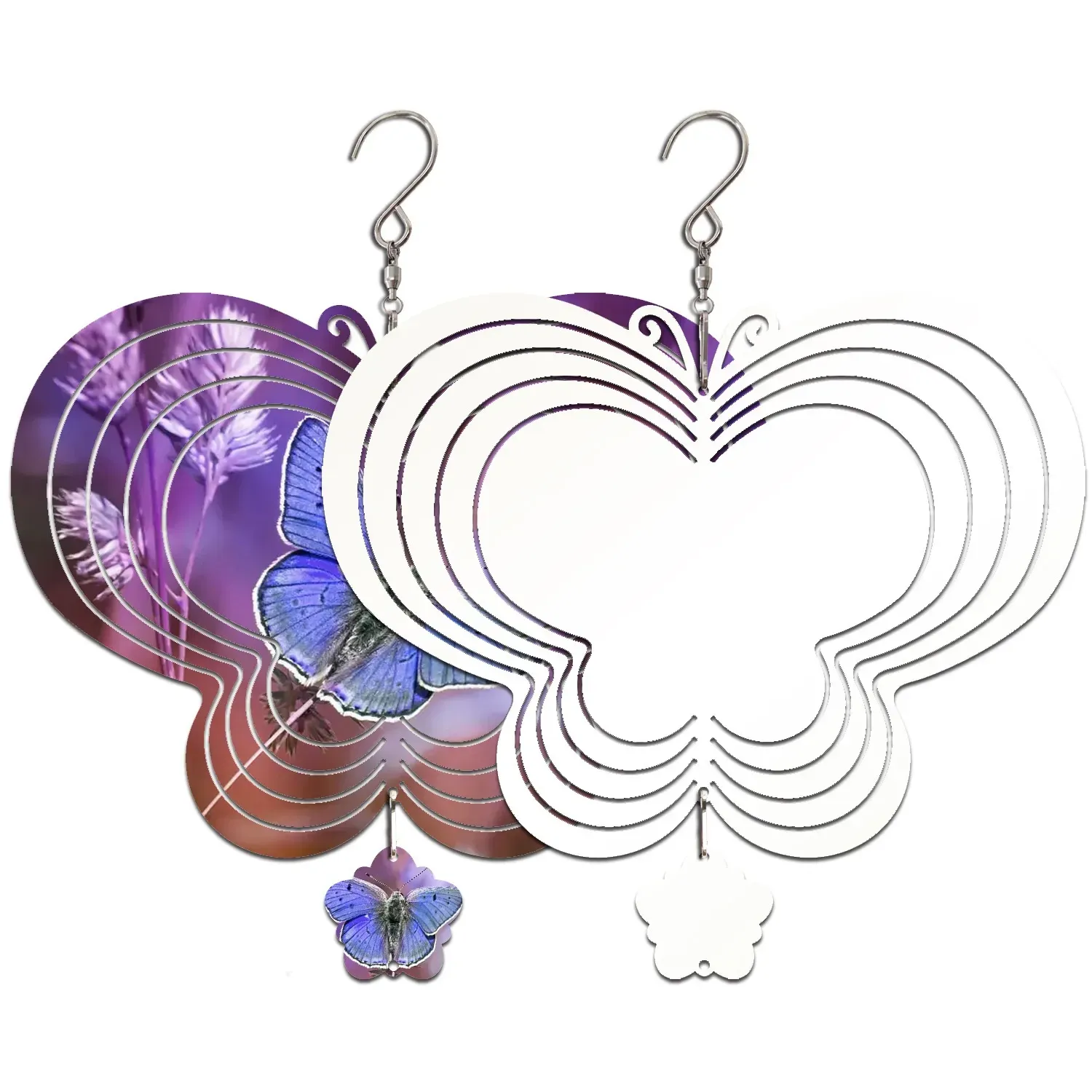 8 Inch Wholesale Sublimation Blank Wind Spinner White Aluminium Metal Hanging Spinners Blanks For DIY DOUBLE Sides Printable Garden Decoration Crafts 