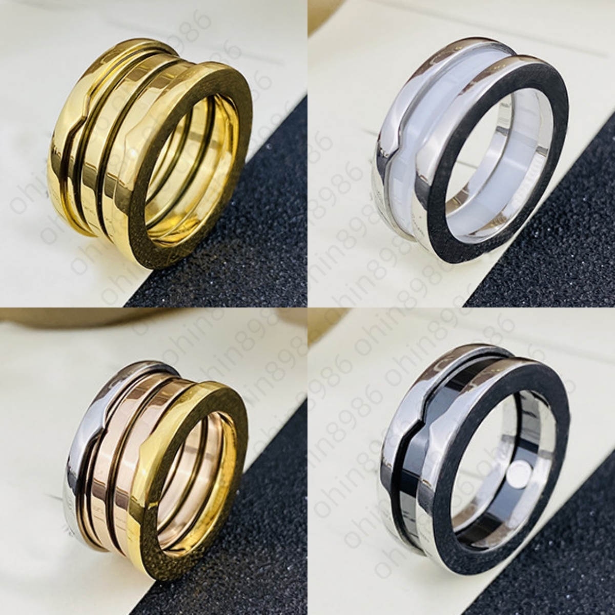 Designer Cluster Rings Brand Ceramic Ring White Black Jewelry Silver Gold Never Fade Band Rings Jewelry Classic Premium Accessories Exclusive with Embossed Stamp