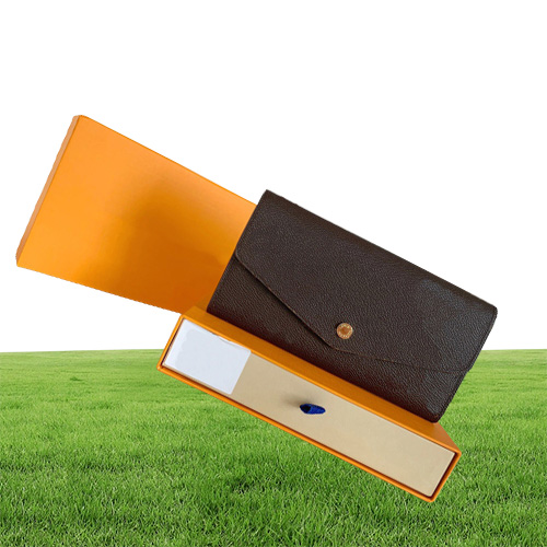 Original High Quality luxurys designers wallet Purse Woman Fashion Wallets Monogrames SARAH Flip Long Envelope Zipper Coin Purses