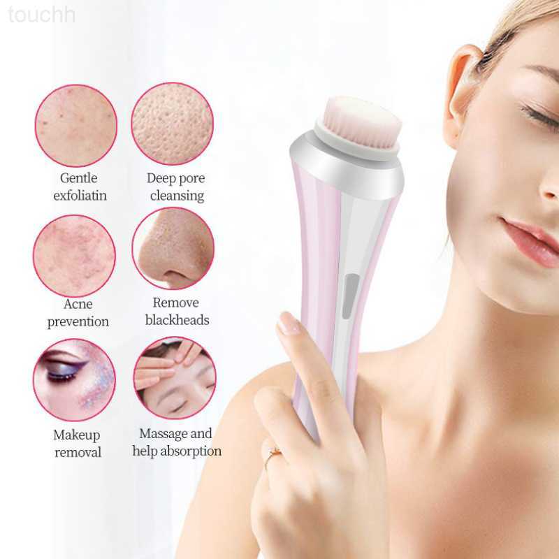 Electric Face Scrubbers 4 In 1 Professional Electric Face Cleansing Brush Facial Cleansing Devices Face Brush Sonic Ultrasonic Skin Scrubber L230