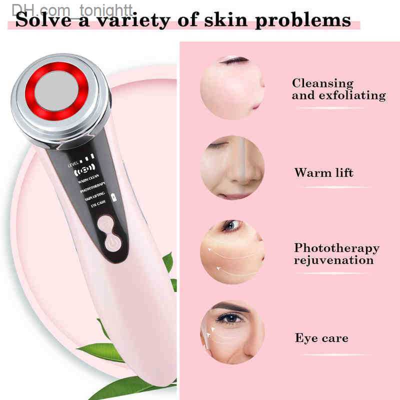 Beauty Equipment 5 in 1 Face Lift Devices Eye Care Skin Rejuvenation LED Light Anti Aging Wrinkle Facial Beauty Apparatus Massager for Slim0 220512 Q2