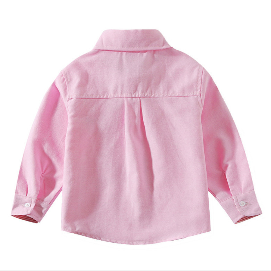 Kids Shirts Kid Girls Blouse Spring Autumn Stripe Long Sleeve Cotton Turn down Collar Baby Boys Toddler Tops Children s Clothing Pink 230915