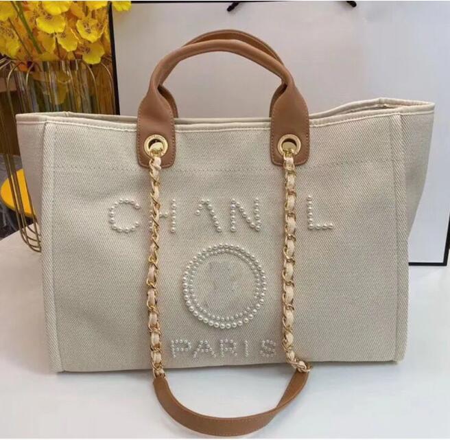 Designer Large capacity Beach Bags Luxury pearl tote seaside ladies shoulder handbags shopping bag Fashion Duffel bags handbag wallet CH05056