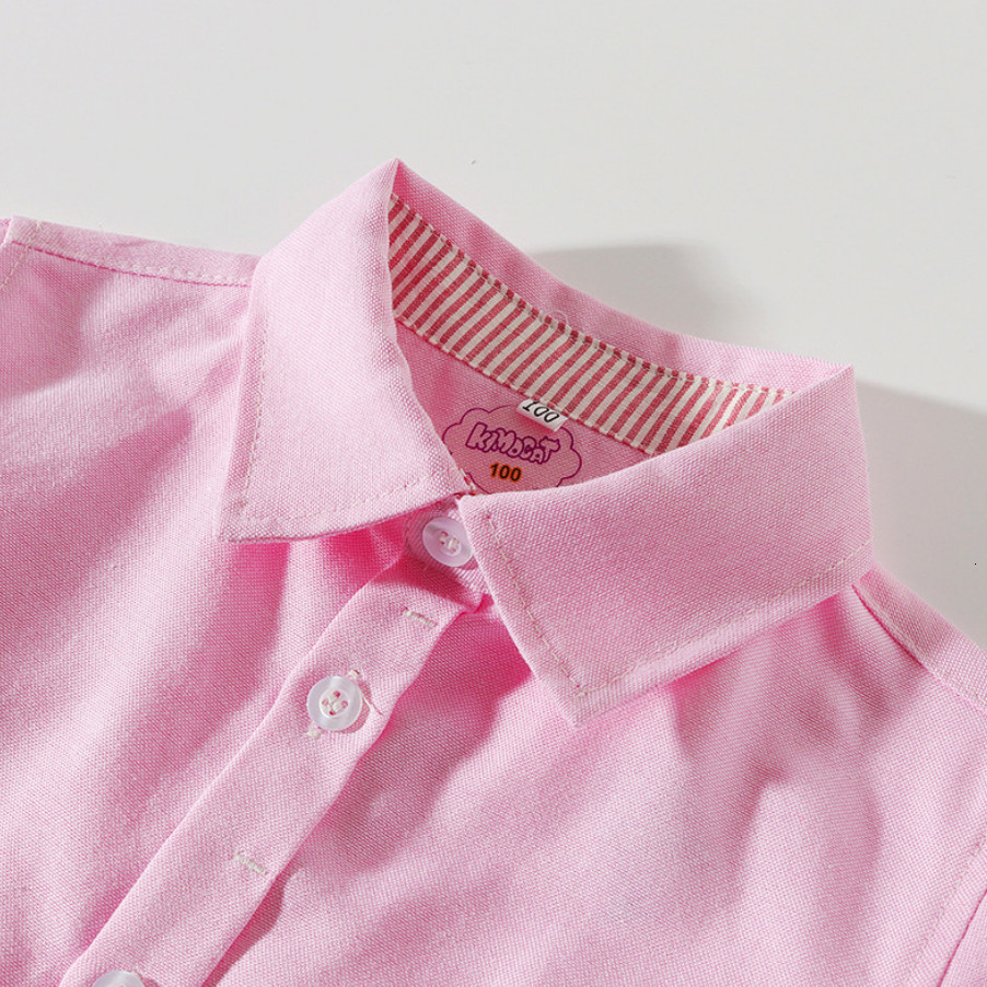 Kids Shirts Kid Girls Blouse Spring Autumn Stripe Long Sleeve Cotton Turn down Collar Baby Boys Toddler Tops Children s Clothing Pink 230915