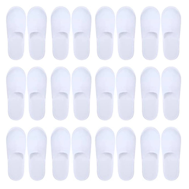 Wholesale 20 Pairs Closed Toe Disposable Women Men Ultra-Thin Brushed Plush Non-Slip Slippers For Hotel Home Shoes