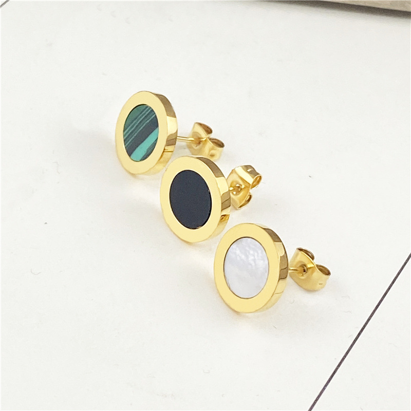 heart Studs Earrings for Women Girls Fashion rose gold Silver circle Ear Jewelry Black Green White Red fashion jewelrys designers Earring Accessories