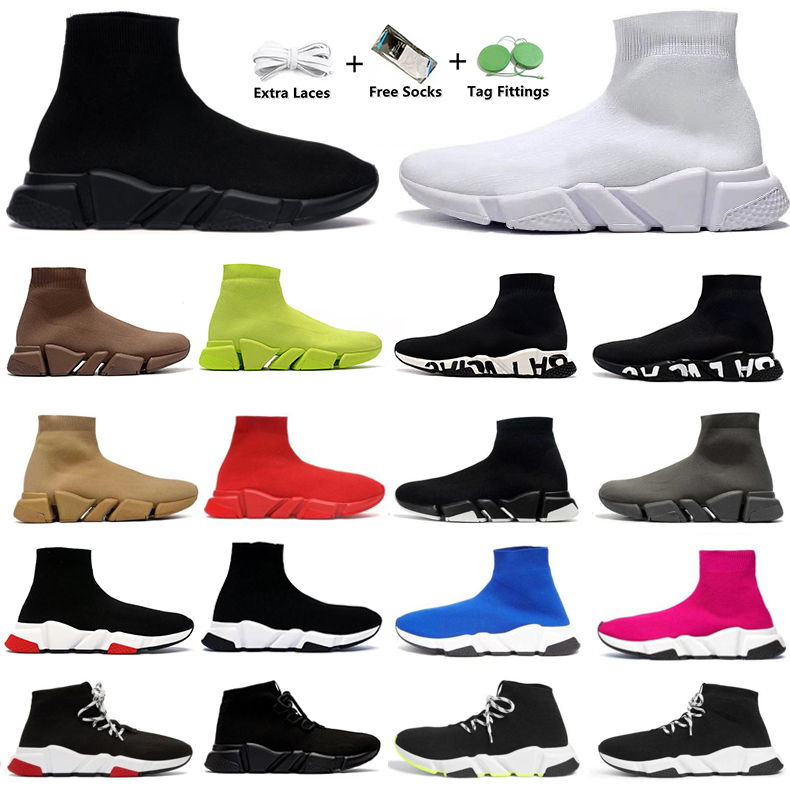 Sock Casual Shoes Men Women Sneaker Knit Mesh Fashion Triple Black White Red Green Neno Oreo Red Yellow Graffiti Dark Navy Mens Trainers Sports Sneakers 36-45