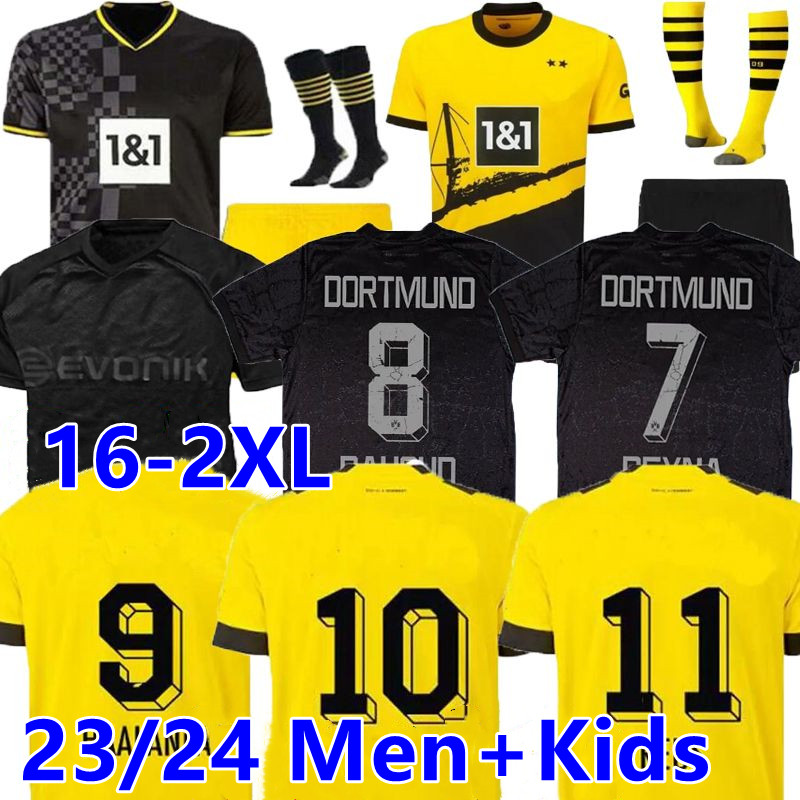 23 24 HALLER Soccer Jerseys REUS 2023 2024 Borussia soccer football shirt NEONGELB HUMMELS BRANDT DORTMUND Home away high-quality Men Kids Special Kit All black shirt