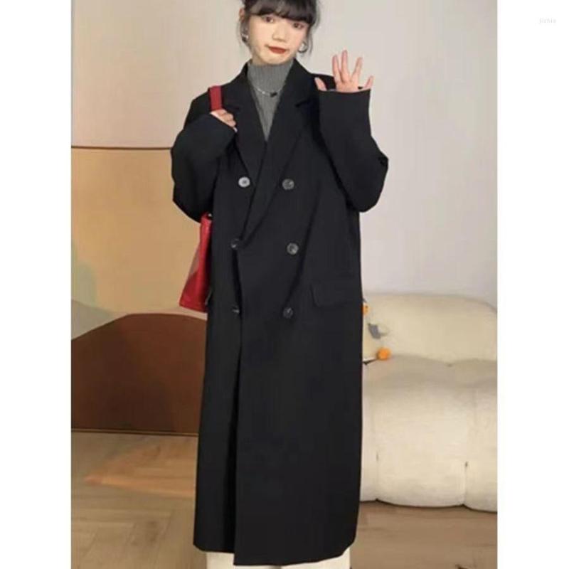 Womens Trench Coats Ladies Long Sleeve Jacket Feminine Blazer Femme Casual High-quality Double-breasted Coat Windbreak Female G420