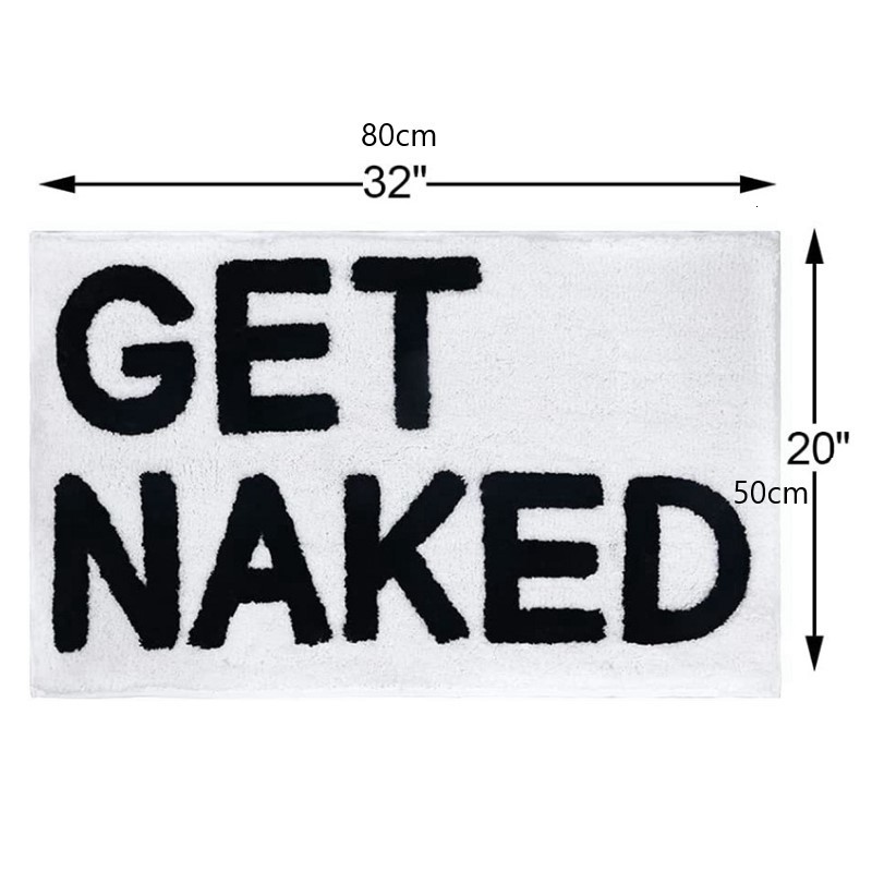 Bath Mats Inyahome Get Naked Bath Mat Bathroom Rugs for Bathtub Mat Cute Bath Rugs for Apartment Decor Tufted Gray and White Shower Mat 230918