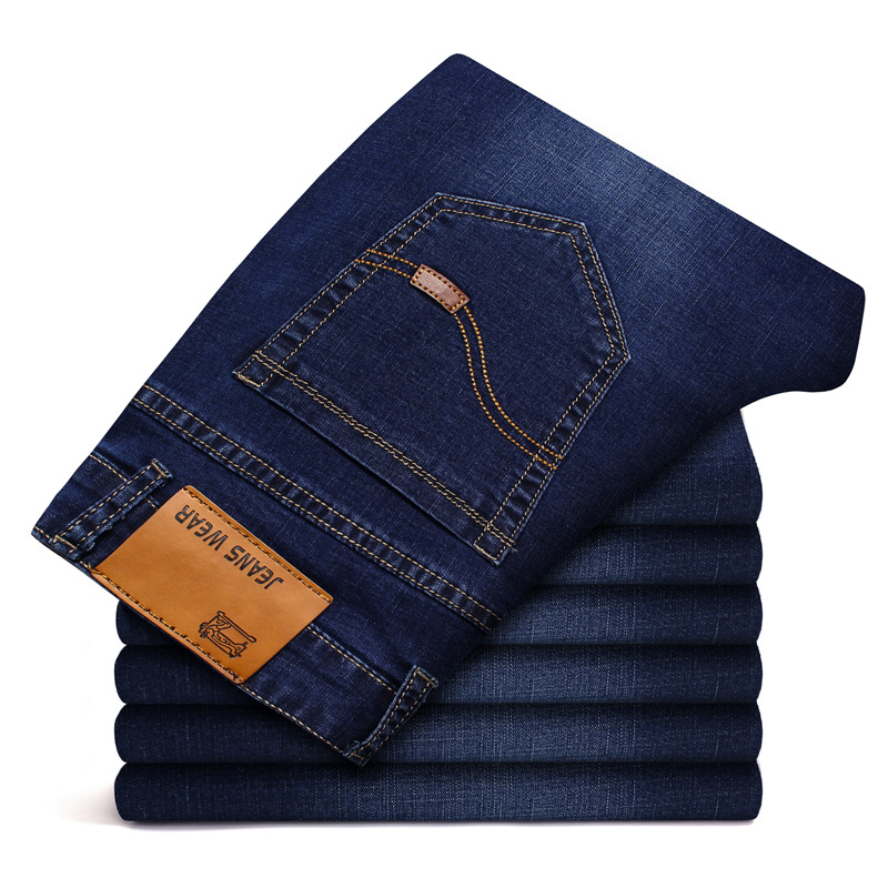 Mens Stretch Jeans Summer Lightweight Thin Denim Black Blue Slim Fit Dress Jeans1