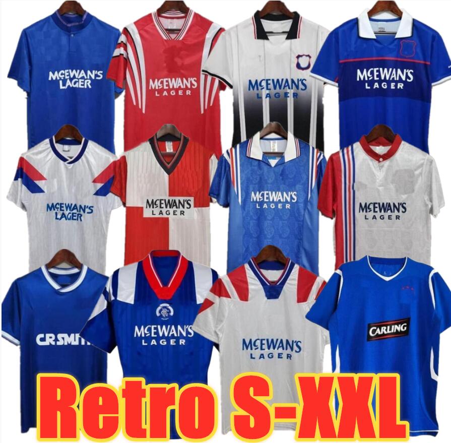 Glasgow Rangers FC Retro soccer jerseys GERRARD GASCOIGNE LAUDRUP MCCOIST gerrard MCCOIST football Uniforms 87 90 92 93 94 95 96 97 99 01 08
