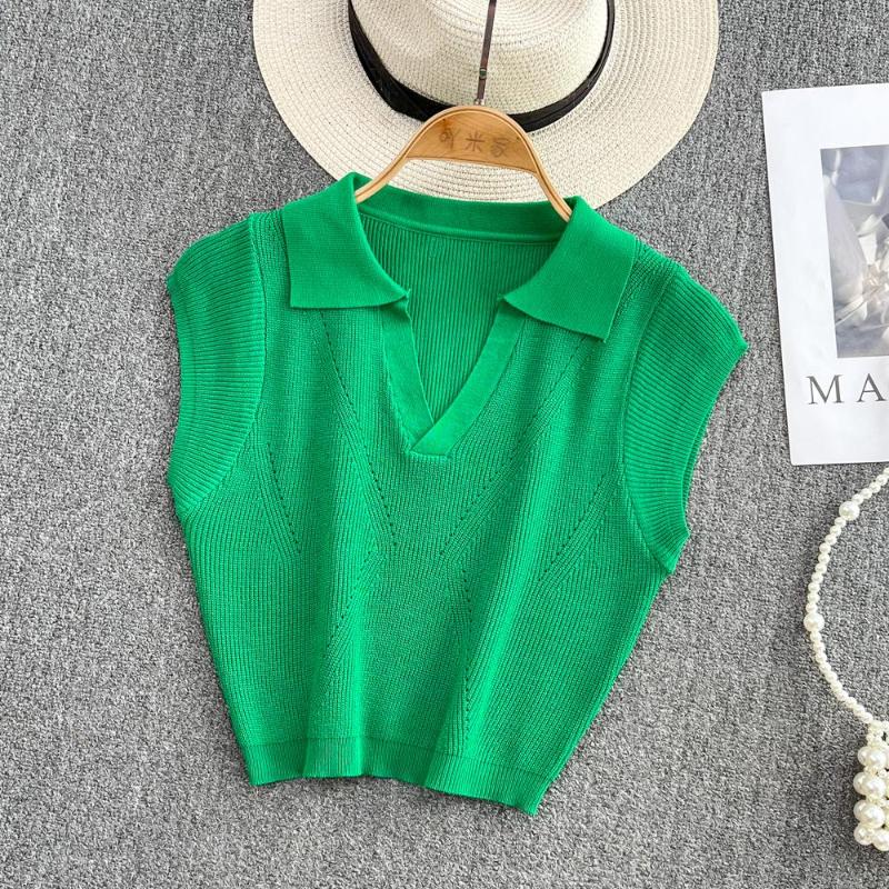 Womens T Shirts Summer Knitted Short Sleeve Hollow Out Thin Cropped Tshirt Crop Top For Slim Girls